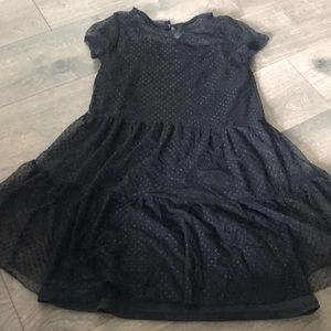 💜4/$10 3/$8 black polka dot mesh dress